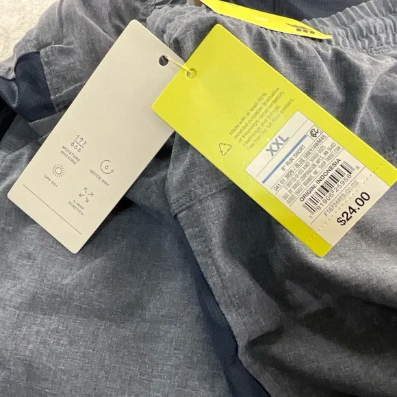 ALL IN MOTION 100% POLYESTER QUICK DRY LINED 9” MEN’S RUN SHORTS XXL BLUE GRAY - Picture 5 of 15